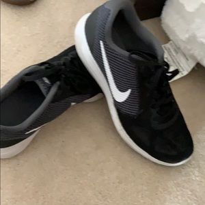 Black and white nike sneakers
